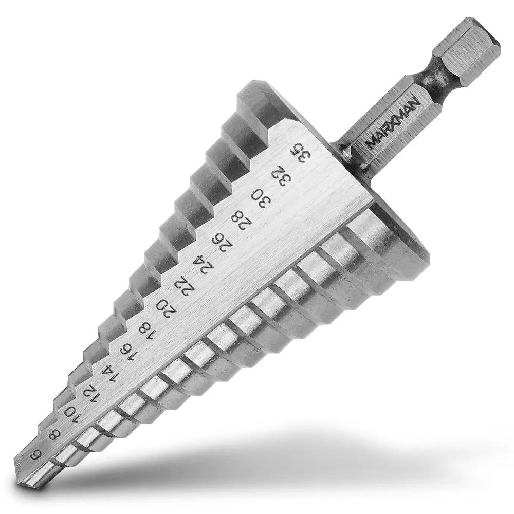 MARXMAN 6-35mm 1/4-Hex HSS Metal 15-Step Drill Bit MSD635HX