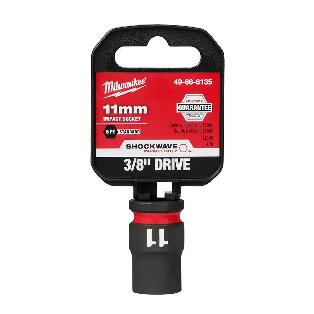 MILWAUKEE SHOCKWAVE 3/8" Drive 11mm Standard 6 Point Impact Socket 49666135