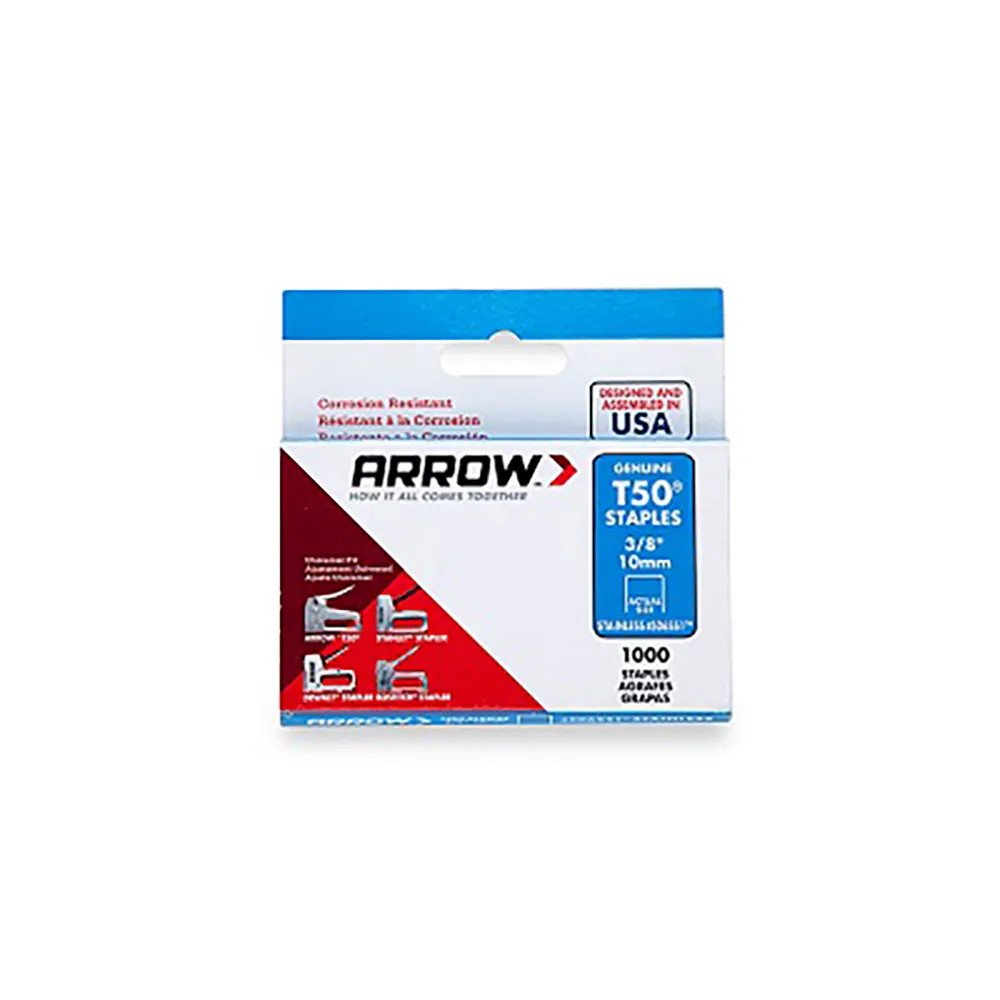 ARROW 3/8 10mm Stainless Steel Staples - 1000 Pack T50 AR506SS1