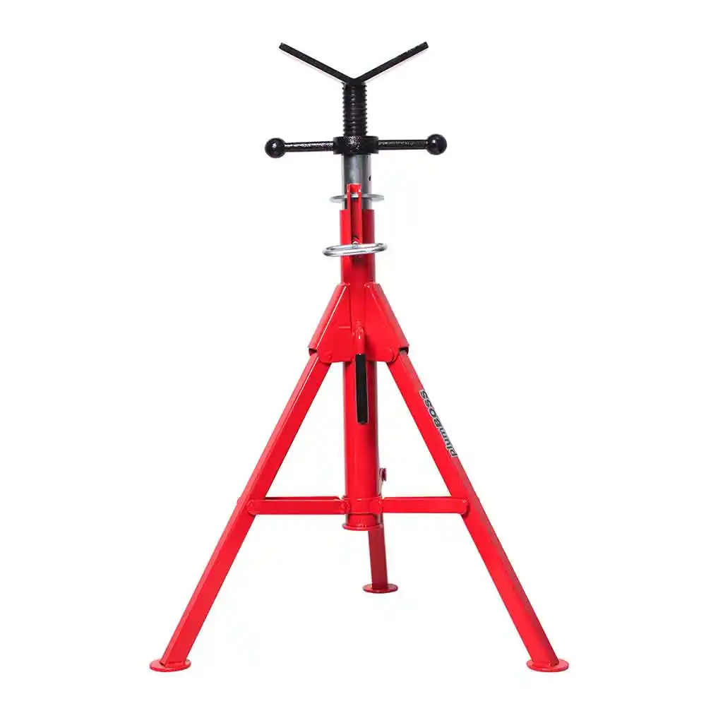 PLUMBOSS 73-125cm - 1250Kg Pro Folding V-Head Adjustable Height Pipe Stand PS-FLD-V