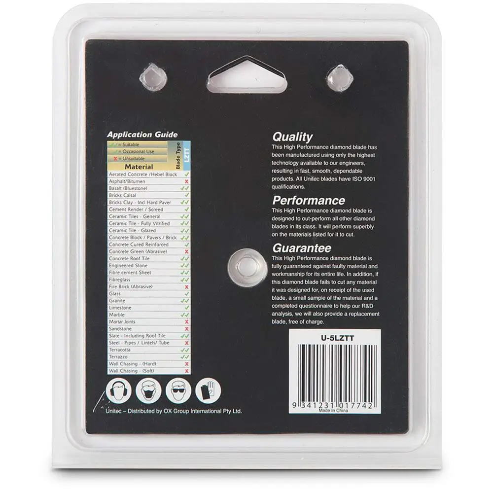 UNITEC 125mm Diamond Blade Turbo for Ceramic Cutting - LAZERCUT U-5LZTT