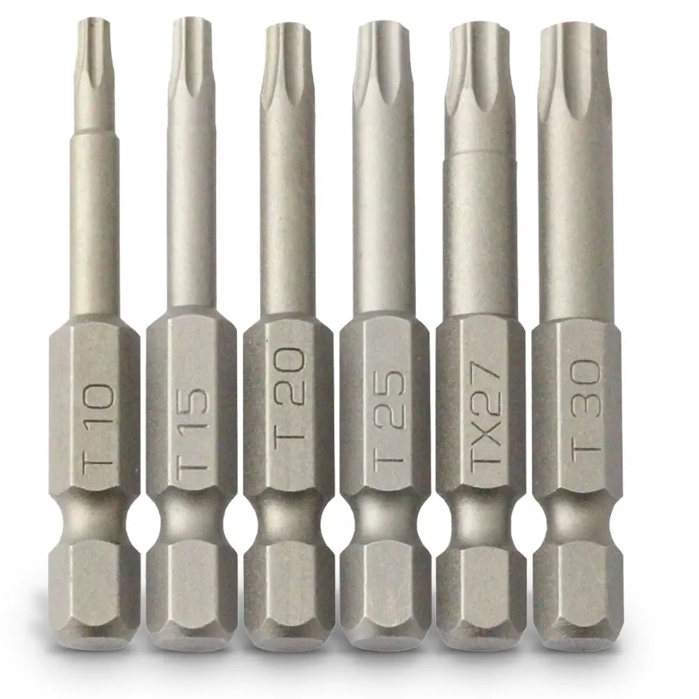 DURUM TR10-TR30 x 50mm Torx Security Power Screwdriver Bits - 6 Piece