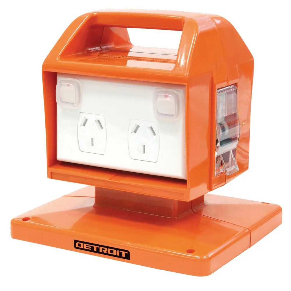 DETROIT 10A 4-WAY IP53 RCD/MCB Powerboard 100603P