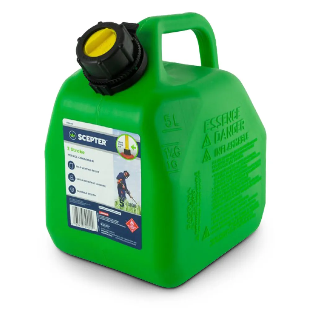 SCEPTER 5L Green Plastic 2 Stroke Fuel Can-No Vent FUE8265
