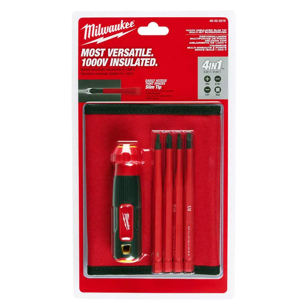 MILWAUKEE 4-in-1 1000v Insulated Multi-Bit Screwdriver 48222216