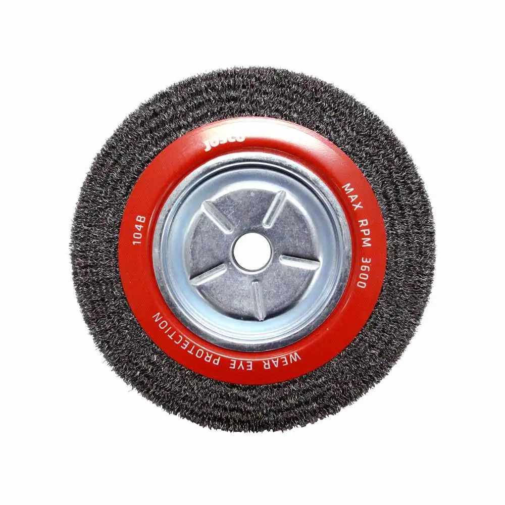 JOSCO 250mm Crimped Wheel Brush Steel Wire 104