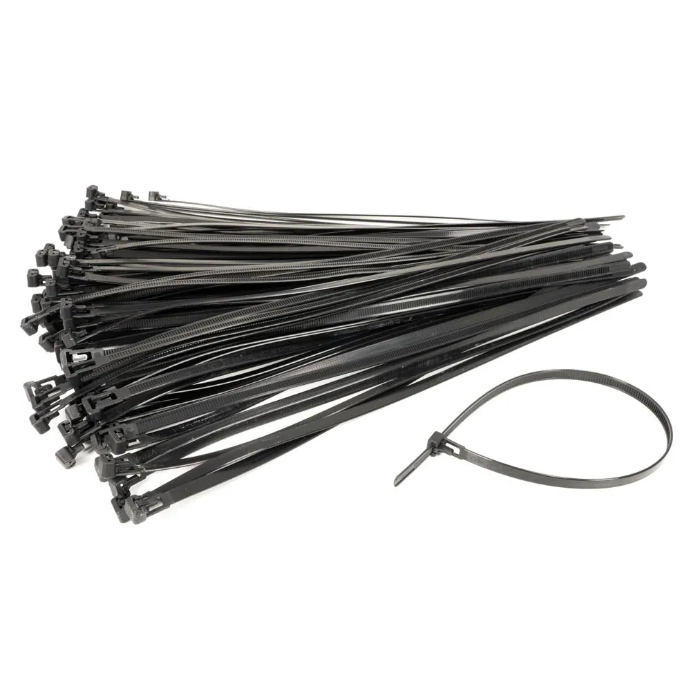 DETROIT 7.6x380mm 100 Pack Black Cable Ties DRCT38076MM