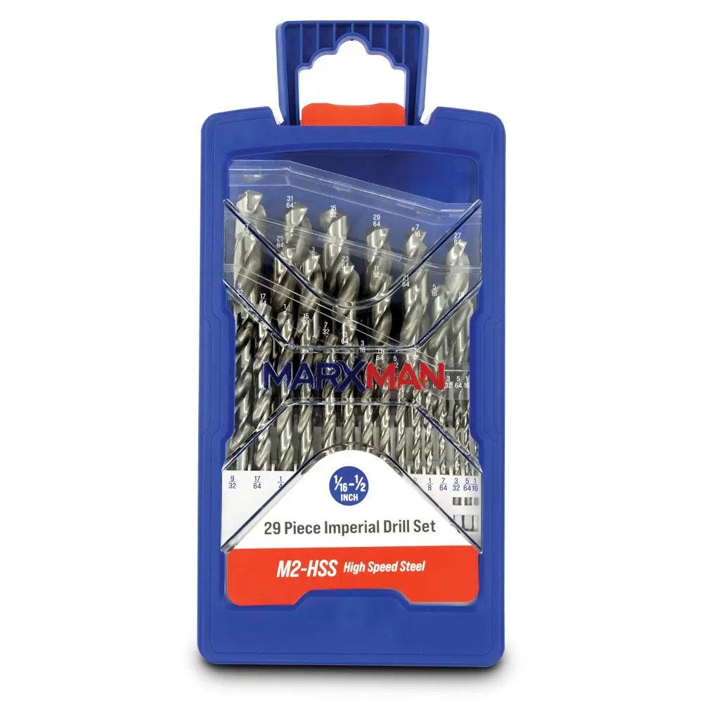 MARXMAN 1/16-1/2" HSS Jobber Drill Bit Set - 29 Piece MHSSSETAF29PC
