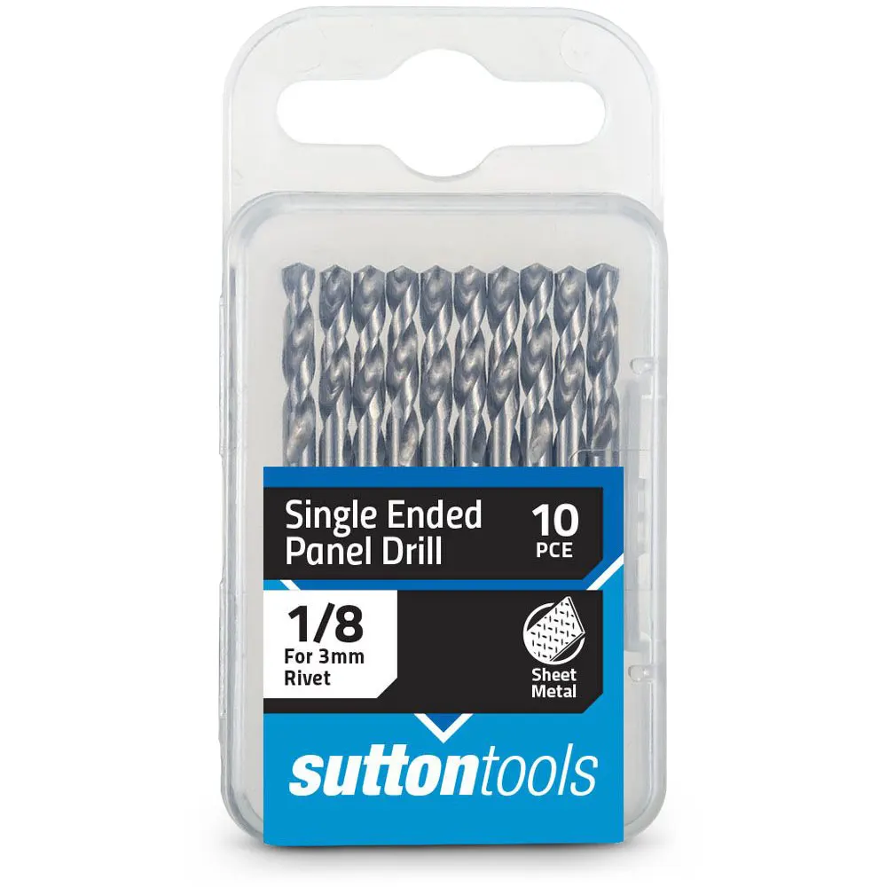 SUTTON 1/8inch x 54mm HSS Panel Drill Bit - SHORTIE - 10 Piece D1320318
