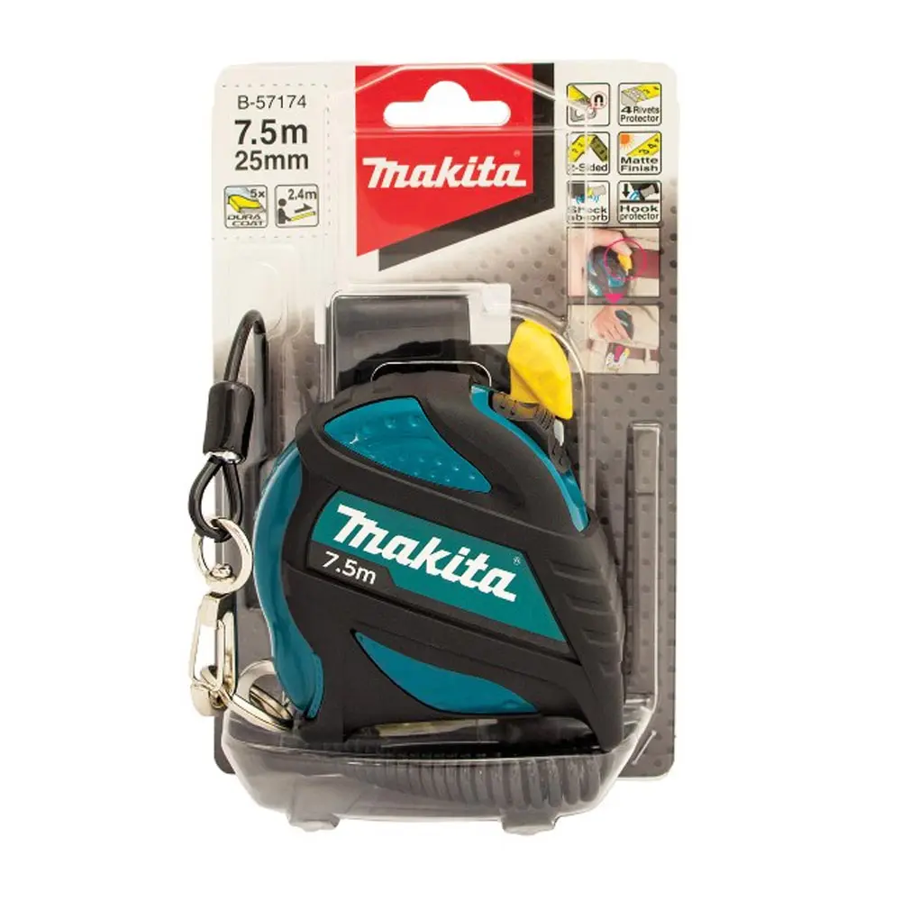 MAKITA 7.5M Maktape H/Duty 1Pc With Holder/Cord B-57174