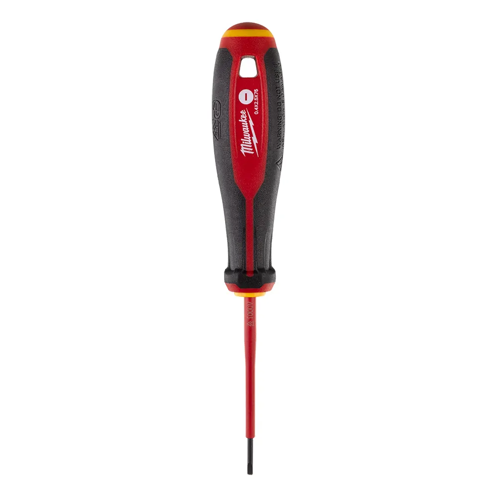MILWAUKEE 0.4 x 2.5 x 75mm VDE Slotted Screwdriver 4932478712