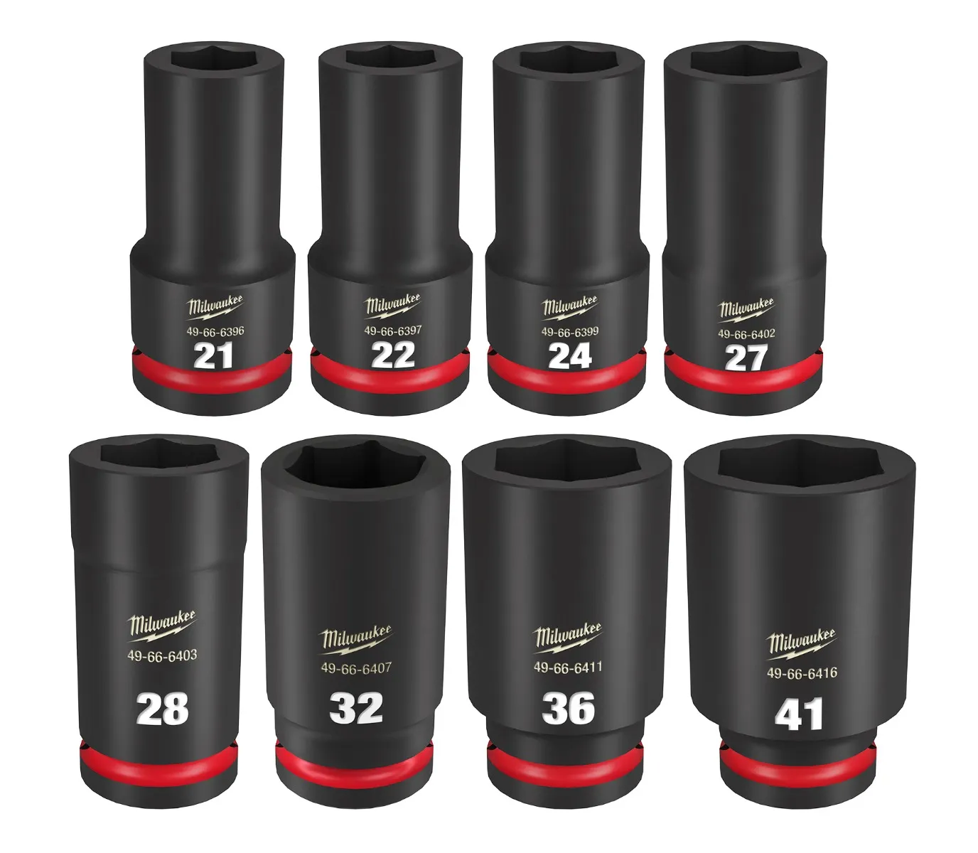 MILWAUKEE 8 Piece 3/4inch Drive 6 Point Shockwave Metric Deep Impact Socket Set 49667055