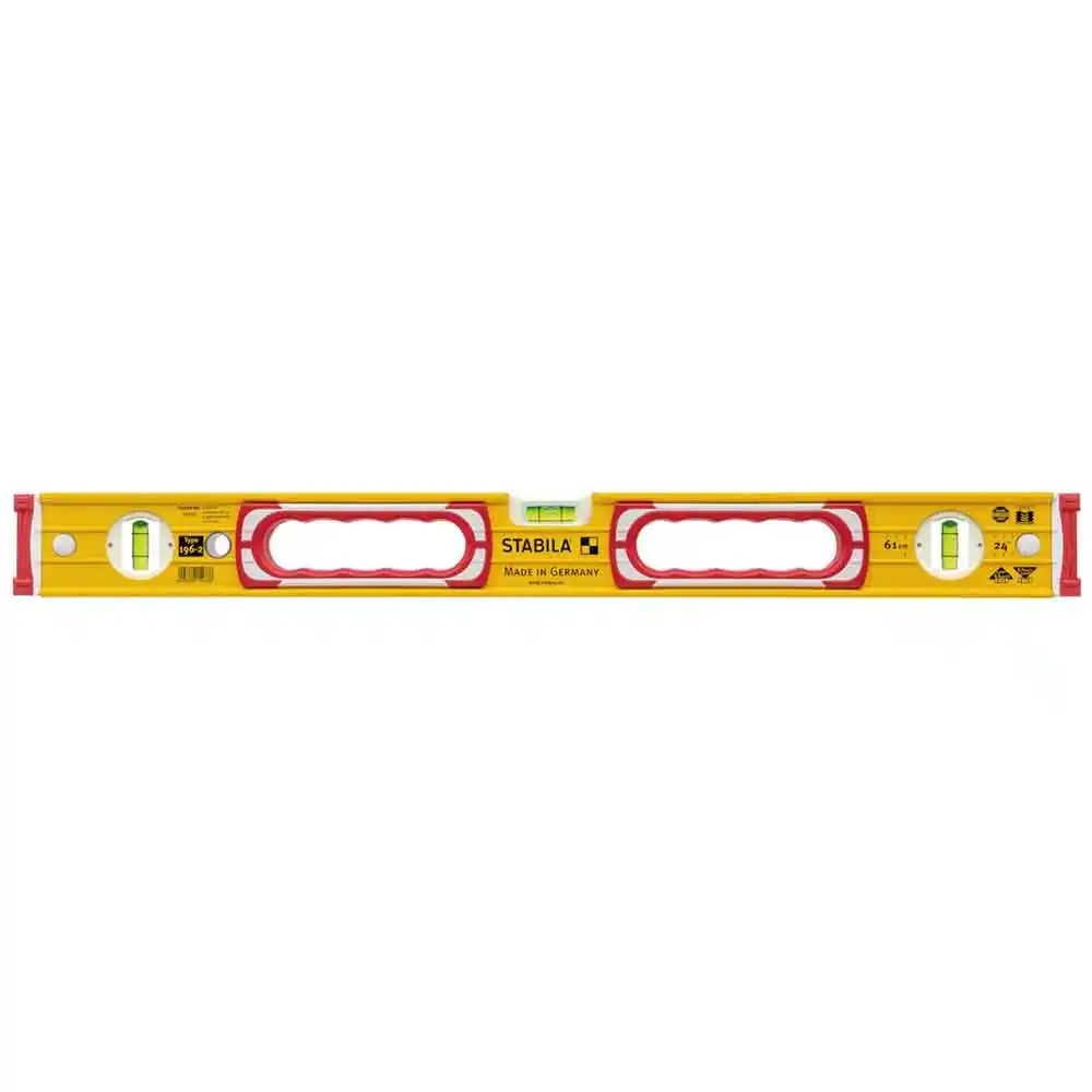STABILA 600mm 3 Vial Ribbed Box w/ 2Hand Holds Spirit Level  196-2/60