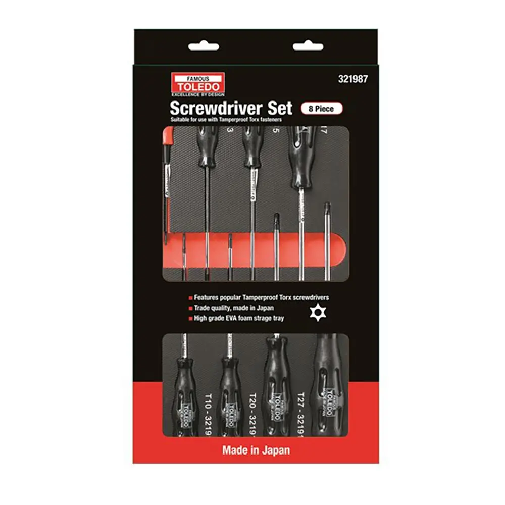 TOLEDO 8 Piece T-Proof Torx Screwdriver Set 32 19 87