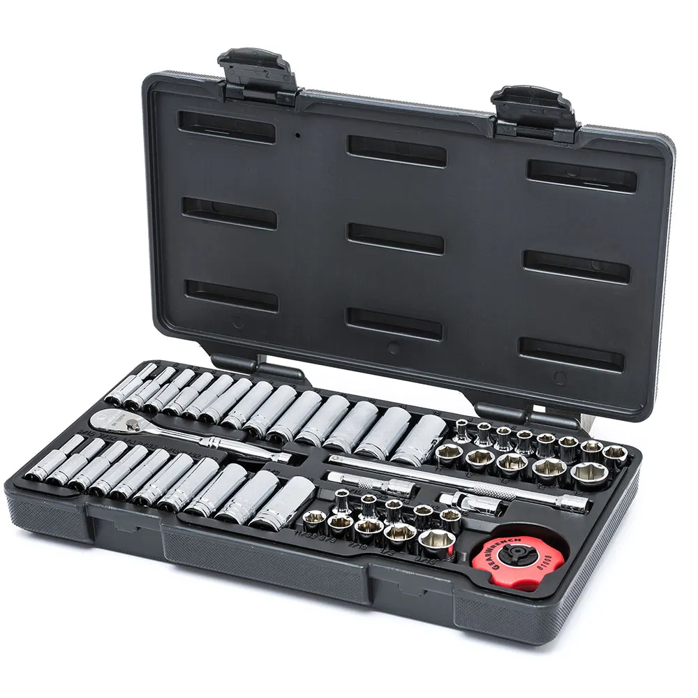 GEARWRENCH 51 pcs 1/4inch Drive 6 Point SAE/Metric Standard and Deep Mechanics Tool Set 80300