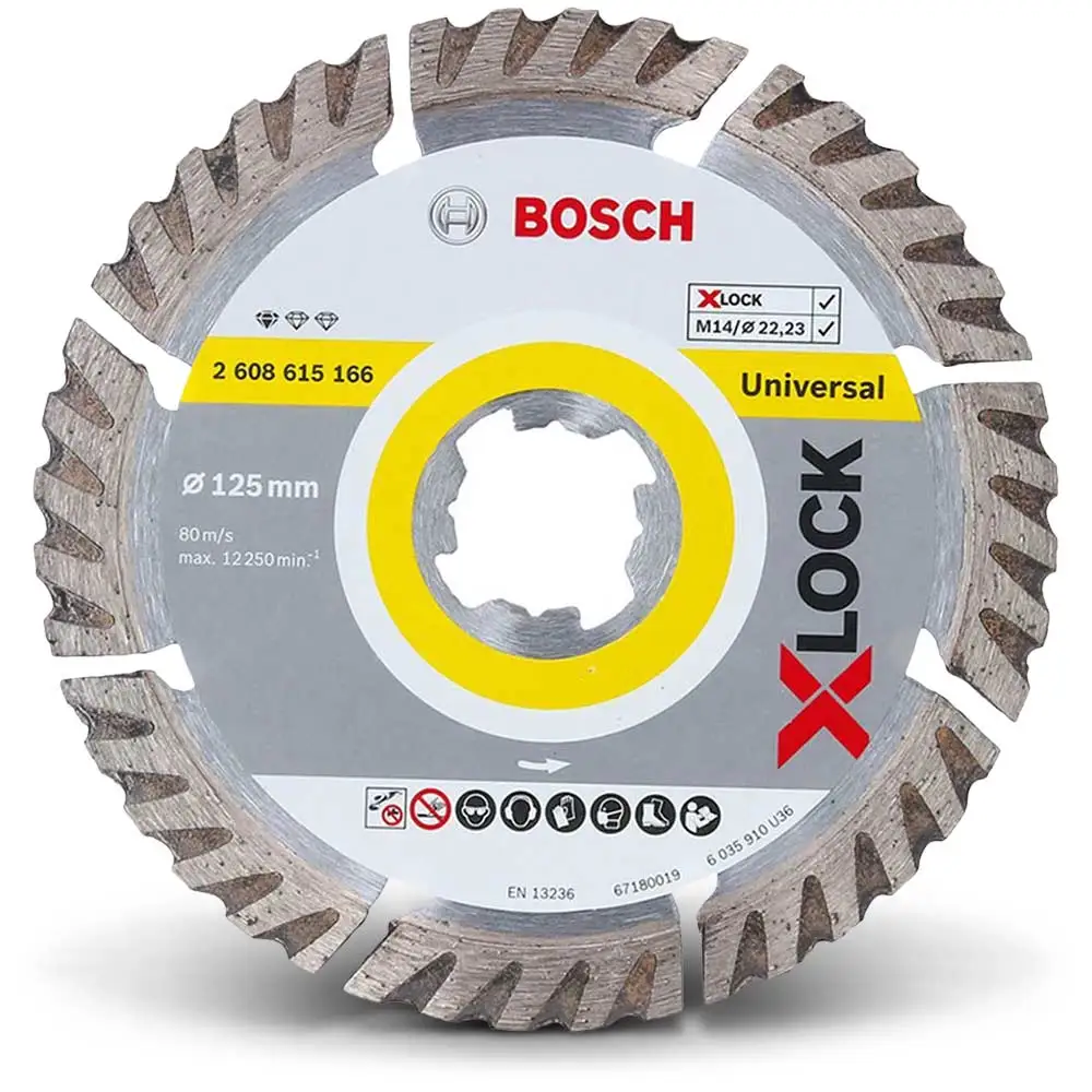 BOSCH X-LOCK 125mm Segmented Diamond Blade for General Purpose Cutting 2608615166