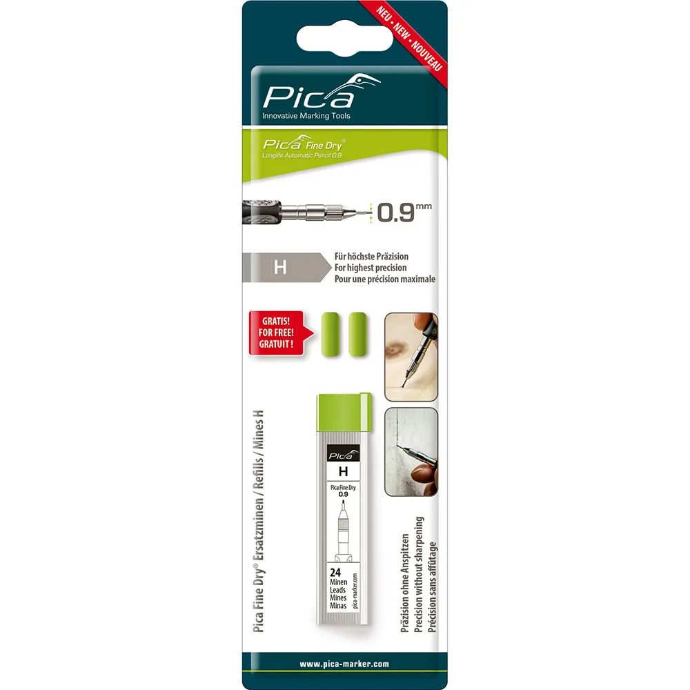 PICA Fine Dry Pencil Refill H Leads Set - 24 Pack 7050SB