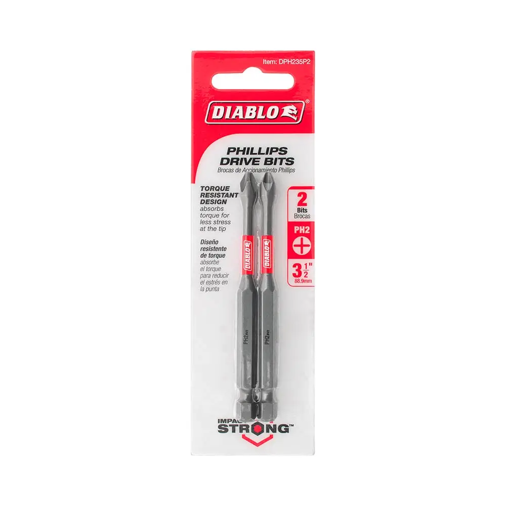 DIABLO PH2 90mm Power Screwdriver Bit -  2 Piece 2608F03287