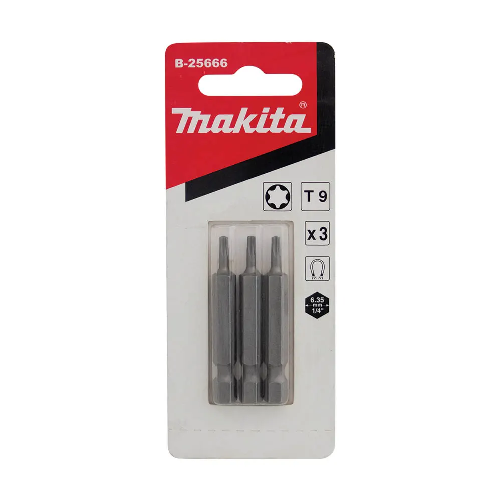 MAKITA T9 x 50mm Screwdriver Bit - 3 Piece B25666