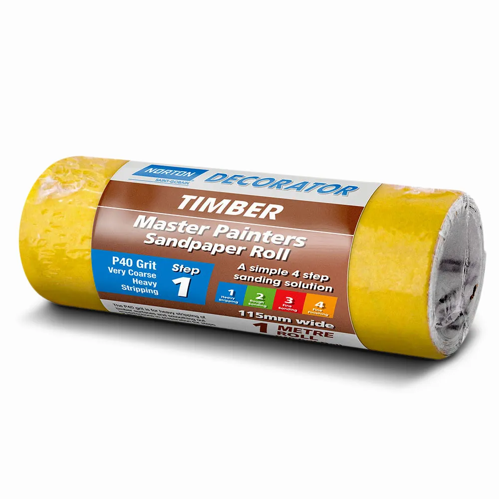 NORTON 115mm x 1m 40-Grit Sanding Roll for Wood - DECORATOR