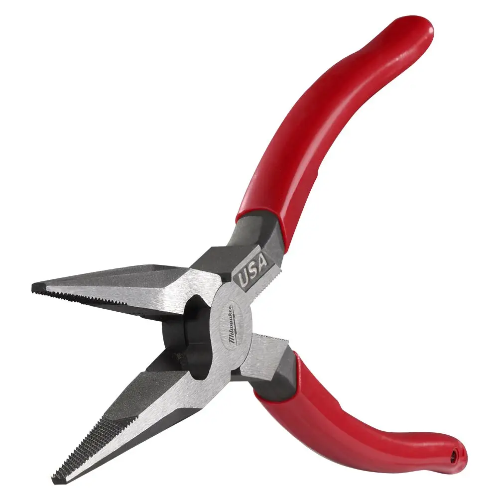 MILWAUKEE 203mm USA Made Plastic Grip Handle Long Nose Plier MT505