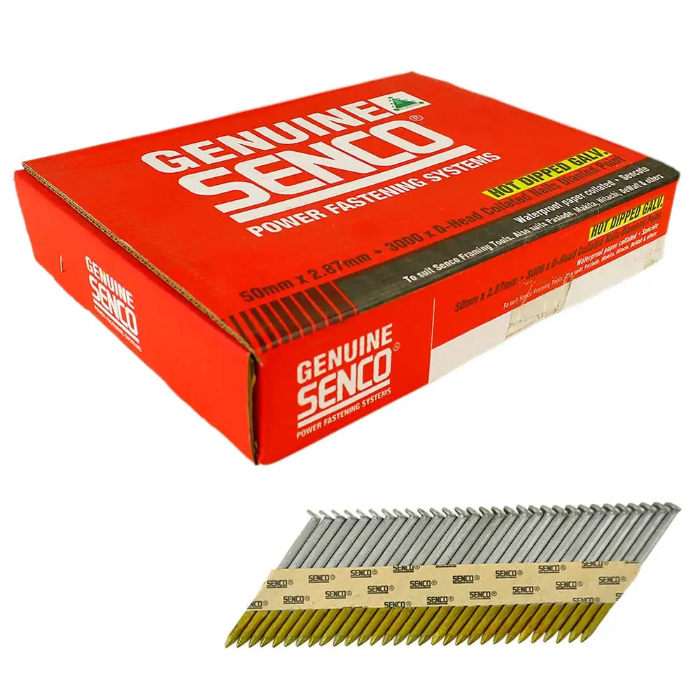 SENCO 34° Hot Dipped Galvanised Framing Nails - 50mm Box of 3000 GC21ASB