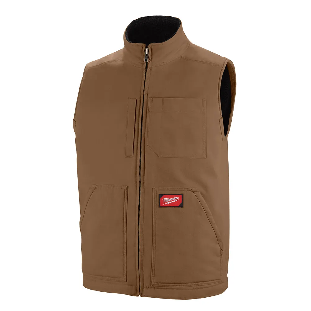 MILWAUKEE GRIDIRON Sherpa Lined Vest - Brown 801BR