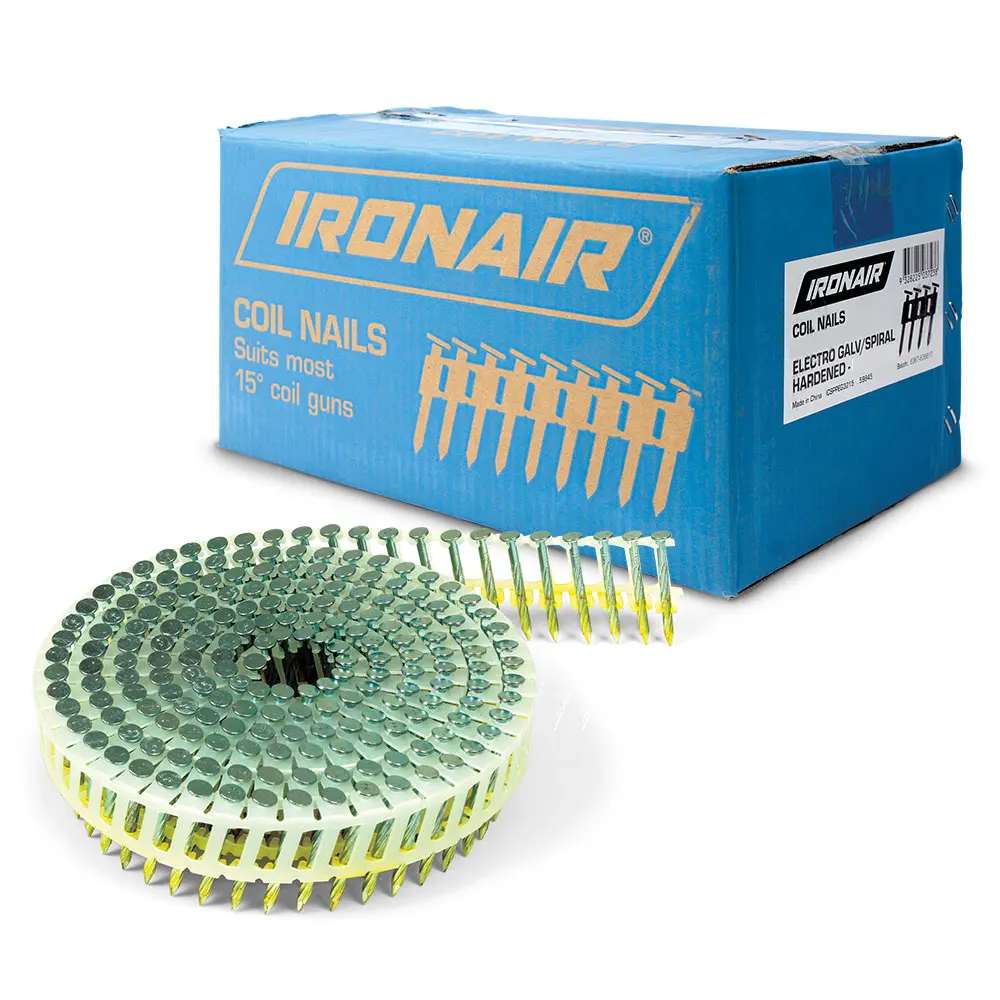 IRONAIR 32x2.5mm Galv Hardened Coil Nails 6000 Box ICSPPEG3215