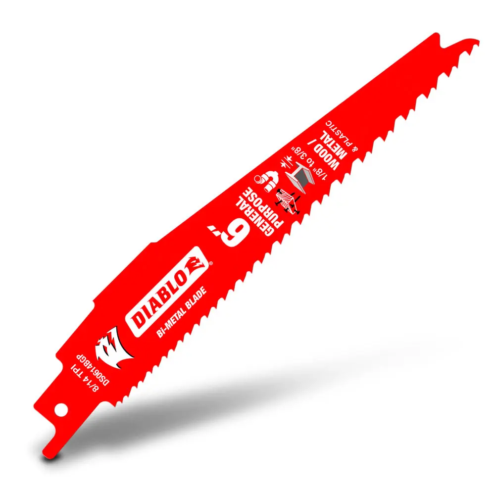 DIABLO 152mm Bi-Metal Recip Blade for Nail-Embedded Wood, Metal, & Plastic - 5 Piece 2610052332