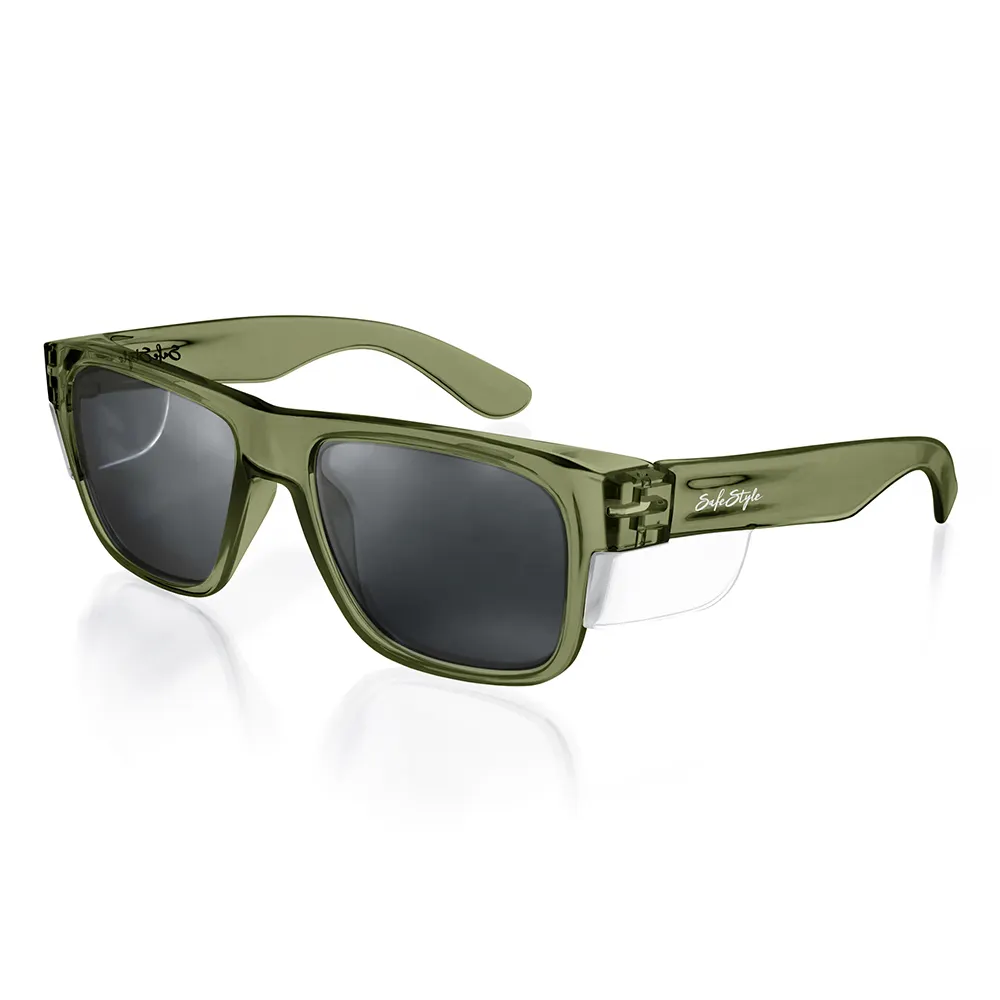 SAFESTYLE Fusions Safety Spectacles Polarised UV400 - Green Frame FGRP100