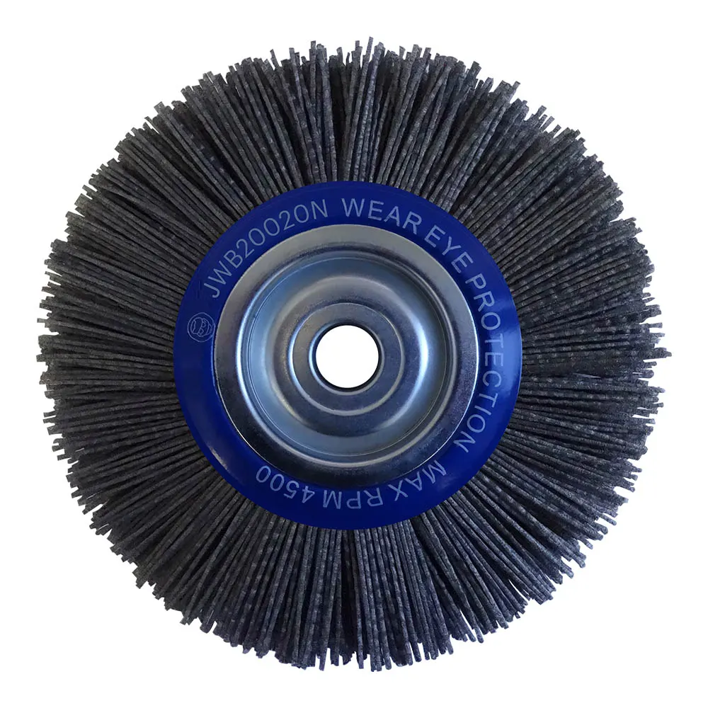 Josco 200mm Crimped Abrasive Nylon Wheel Brush