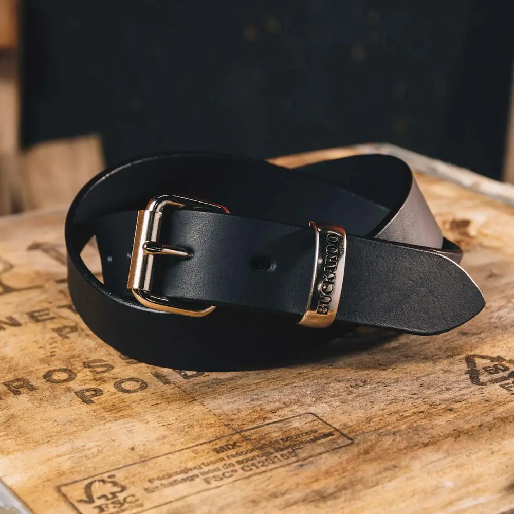 BUCKAROO 1 1/4" Wide Black Leather Uniform Belt KSB32