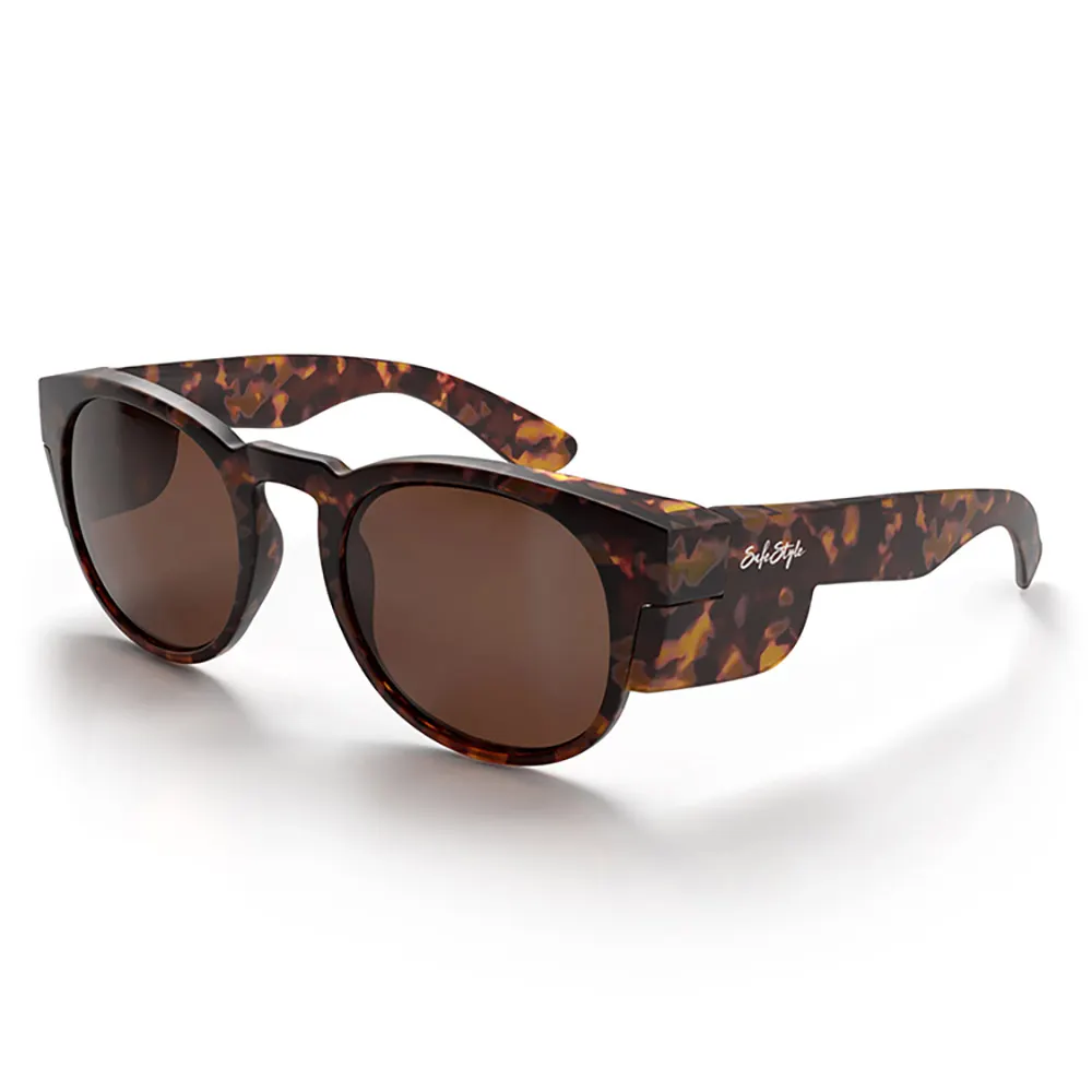 SAFESTYLE Cruisers Matte Tort Frame Brown Polarised Lens Safety Glasses CRMTBRP100