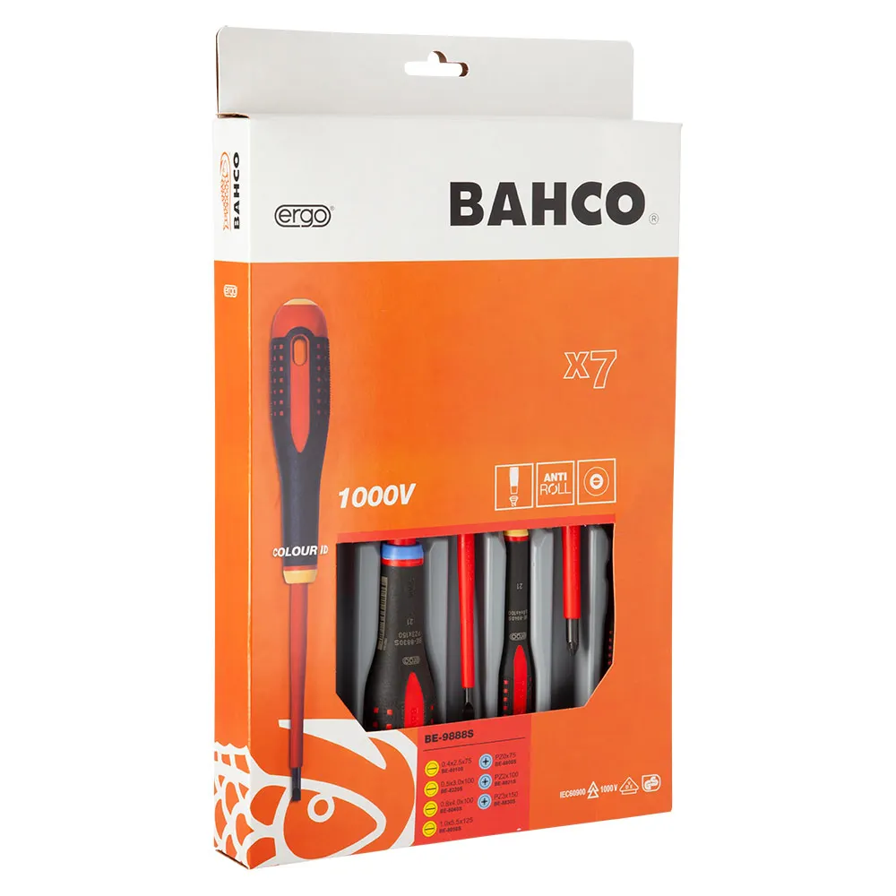 BAHCO 7 Piece 1000V VDE Insulated Screwdriver Set BE-9888S