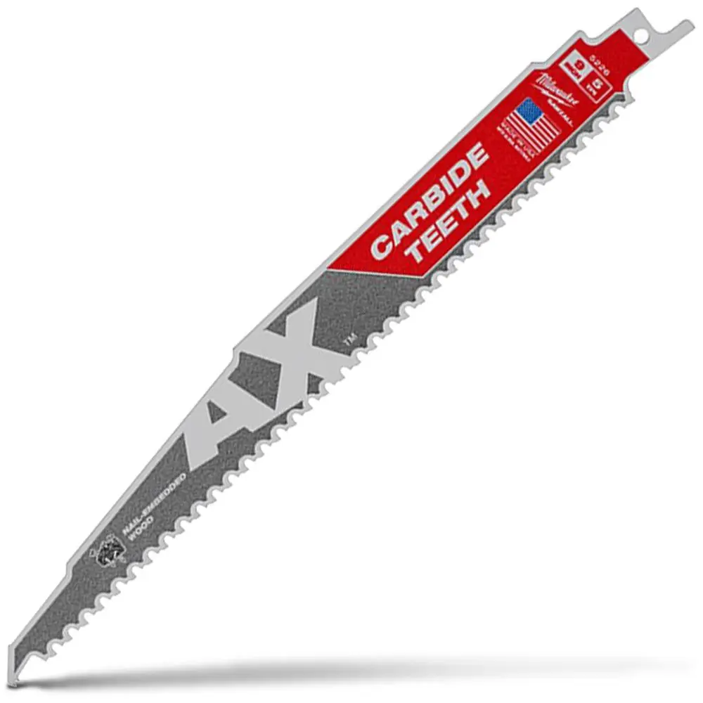 MILWAUKEE 230mm 5TPI TCT Reciprocating Saw Blade for Wood/Nail Demolition - THE AX 48005226