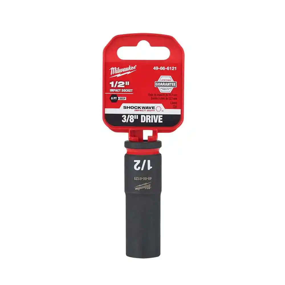 MILWAUKEE SHOCKWAVE 3/8" Drive 1/2" Deep 6 Point Impact Socket 49666121