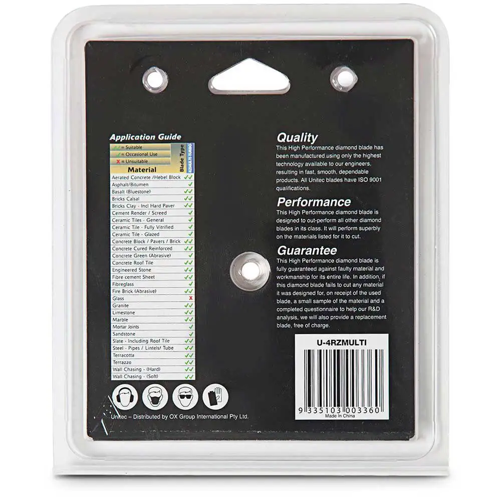UNITEC 105mm Turbo Diamond Blade for General Purpose Cutting - RAZORCUT U-4RZMULTI