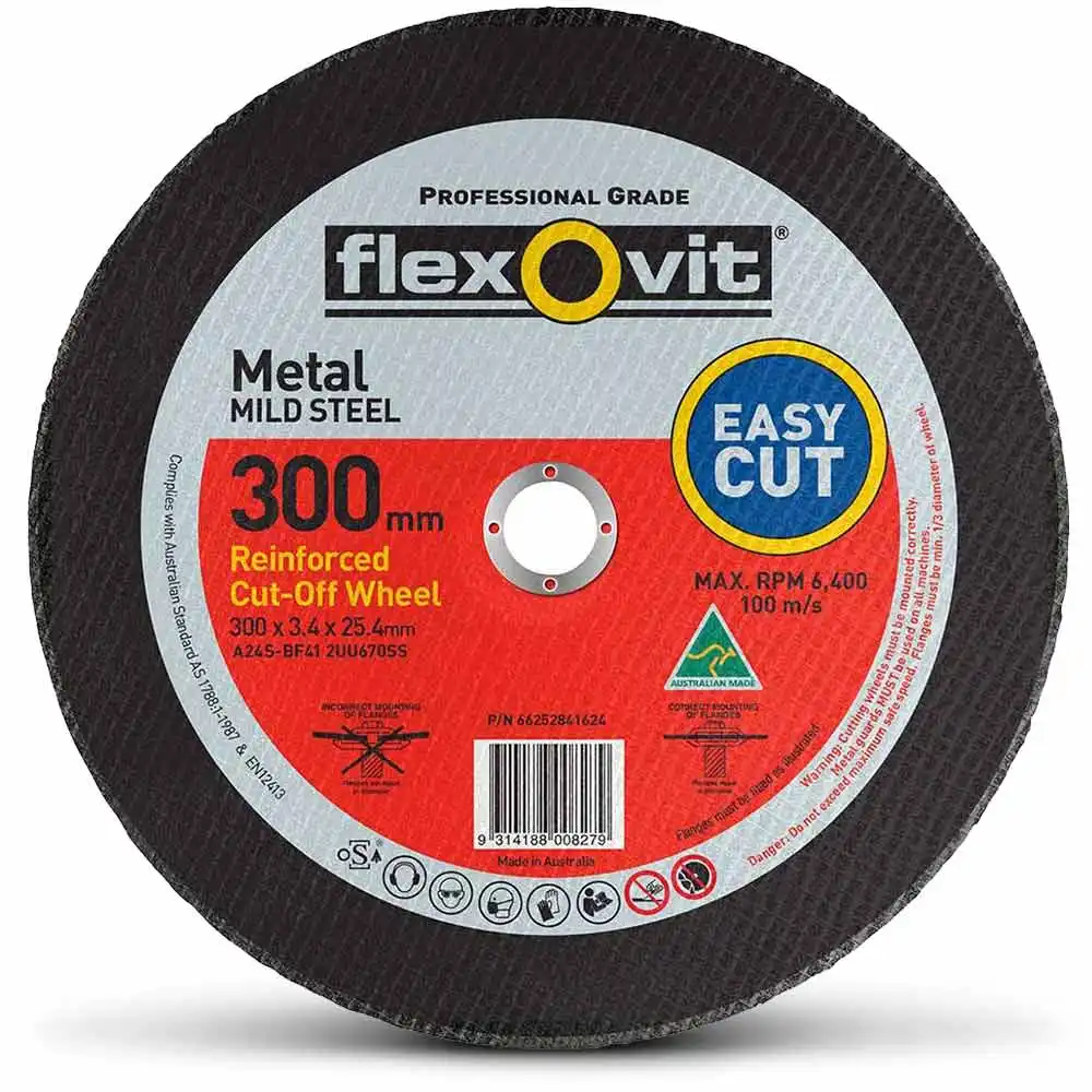 FLEXOVIT 300 x 3.4mm Metal Cut Off Disc - High Speed 66252841624