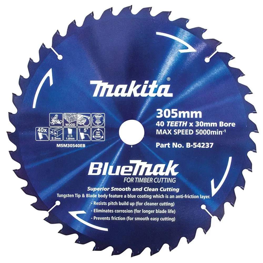 MAKITA 305mm 40T TCT Circular Saw Blade for Wood Cutting - Mitre Saws - BLUEMAK B-54237