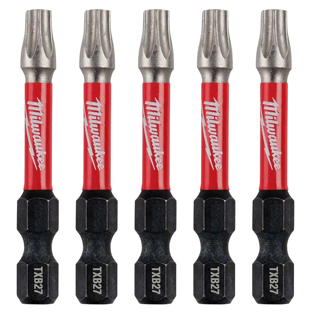 MILWAUKEE T27 x 50mm Torx Power Impact Screwdriver Bit - SHOCKWAVE - 5 Piece 48324697