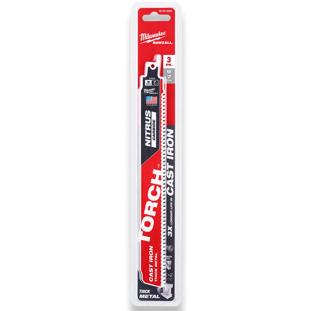 MILWAUKEE 230mm Sawzall Torch W/ Nitrus Carbide - 3 Piece 48005362
