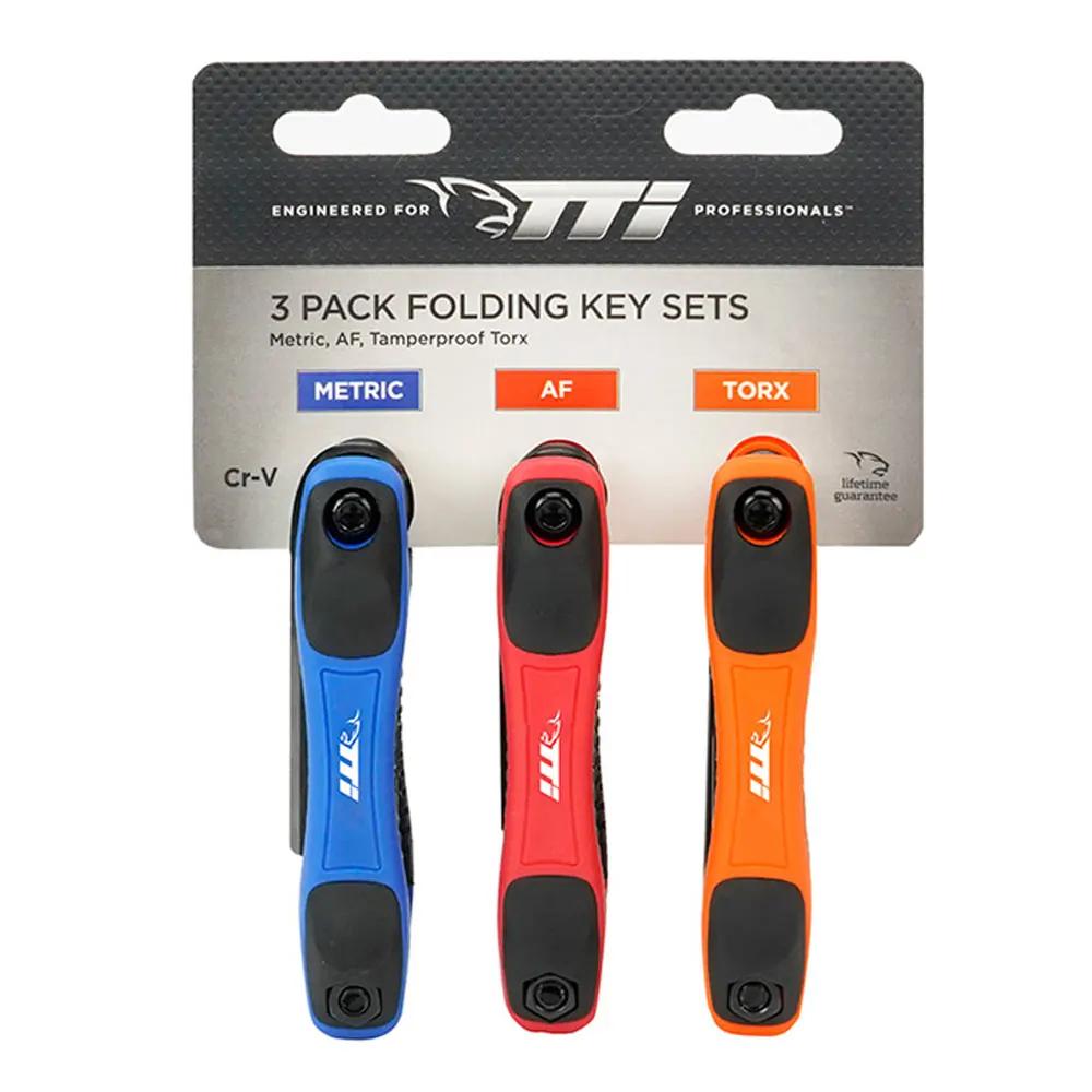 TTI 3 Pack Folding Metric/AF/ Tamperproof Torx Key Set TTIHKFOLDSET3PC