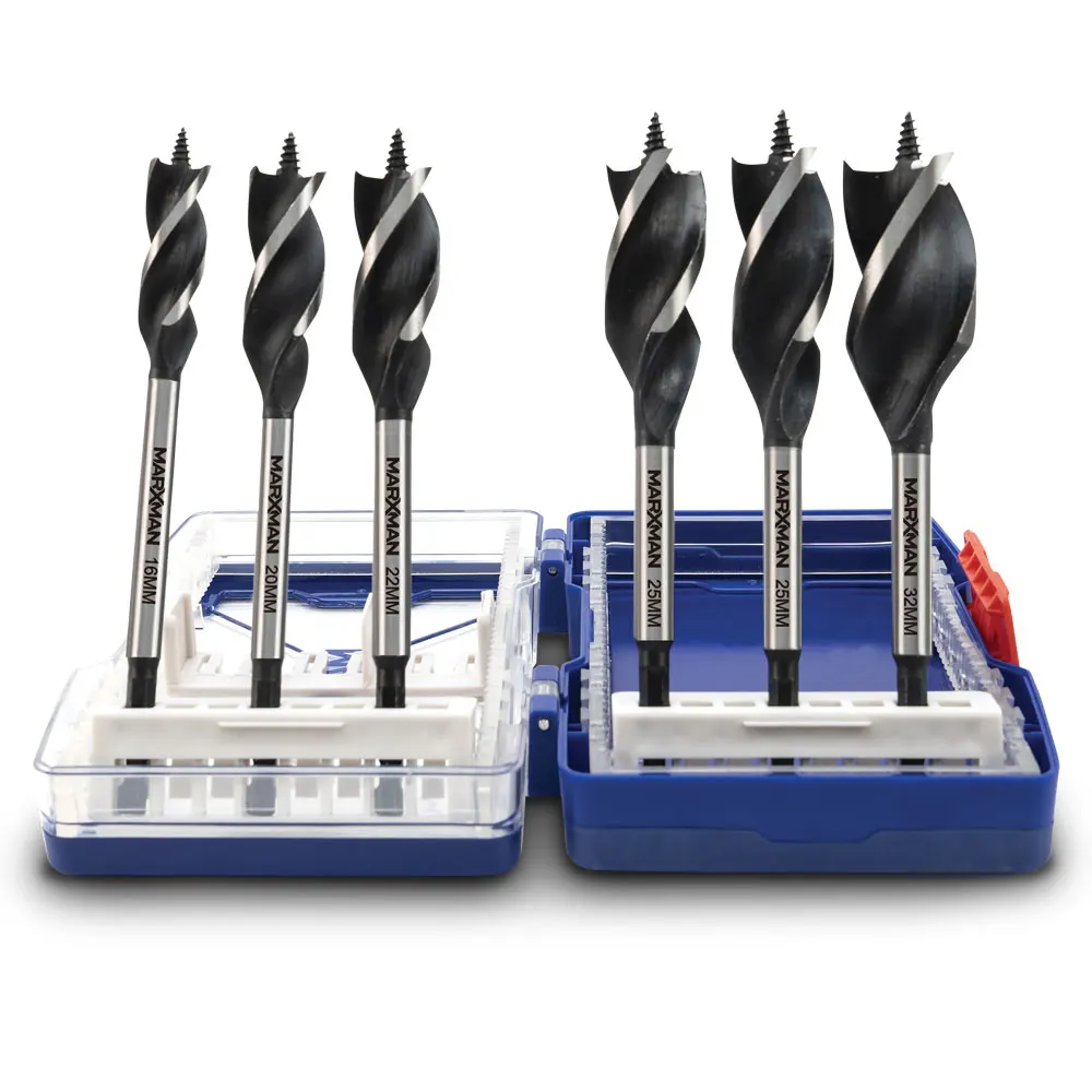 MARXMAN 16-32mm 1/4-Hex Spade Auger Wood Drill Bit Set - 6 Piece MSBAS6PC