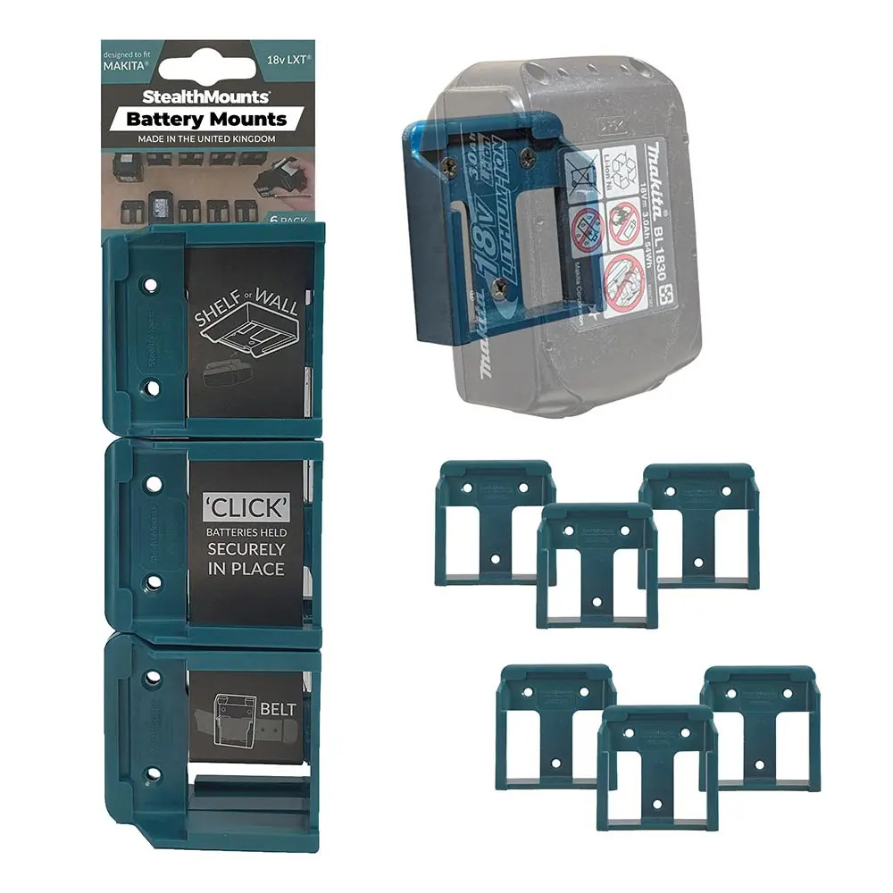 STEALTHMOUNTS Battery Mount Holder for Makita 18V - 6 Pack