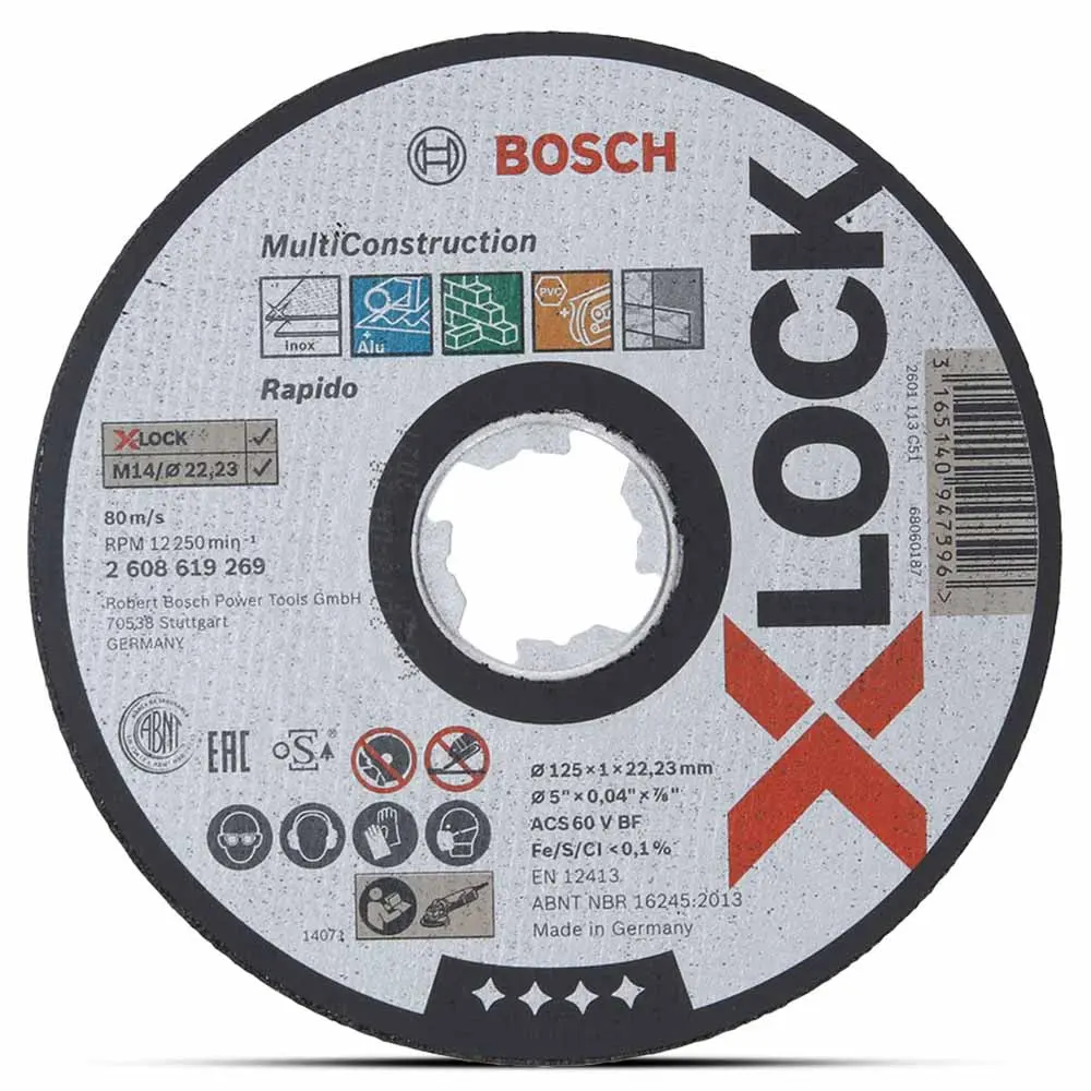 BOSCH X-LOCK 125 x 1.0mm Multi-Material Cut Off Disc - MULTICONSTRUCTION