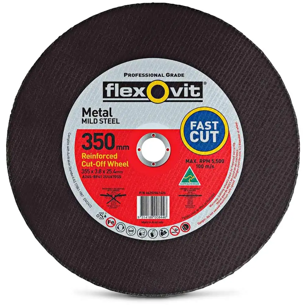 FLEXOVIT 350 x 3.8mm Metal Cut Off Disc - High Speed 66252841626