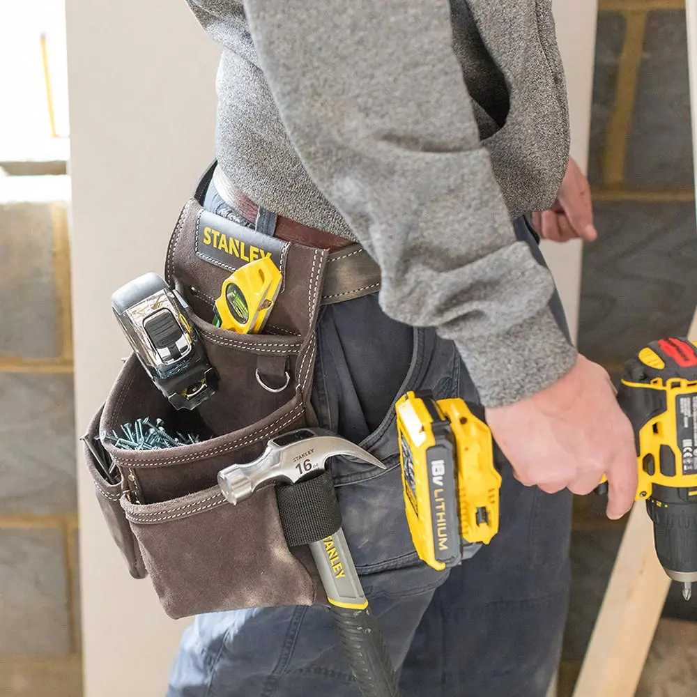 STANLEY Tool Leather Double Nail Pocket Pouch STST1-80116