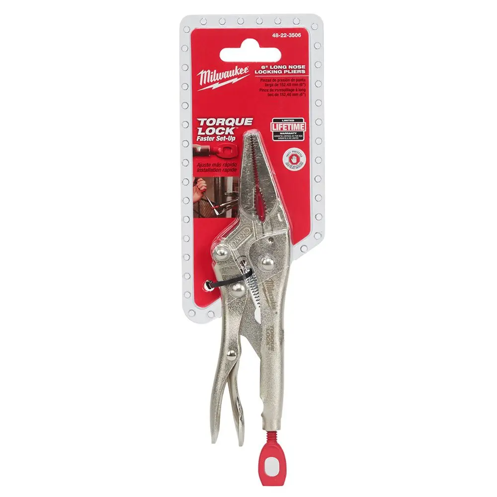 MILWAUKEE 152MM (6") TORQUE LOCK LONG NOSE LOCKING PLIERS 48223506