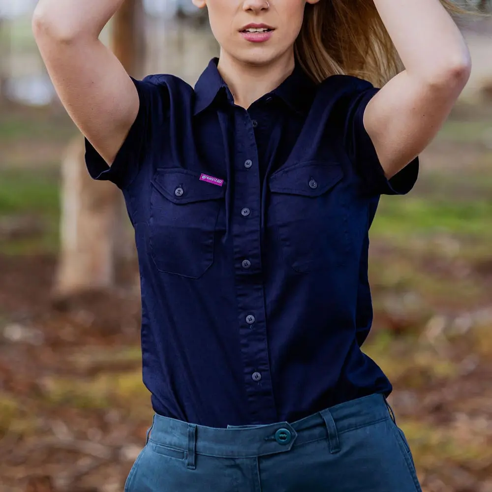 GREEN HIP Light Weight Short Sleeve Ext. Shirt Navy Blue SSS-EXT-B 06