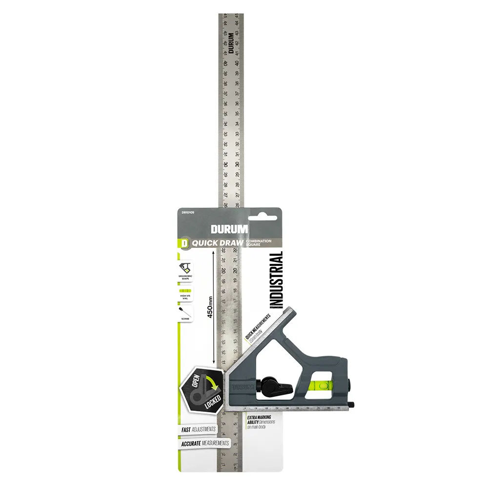 DURUM Quickdraw 450mm Combination Square Metal DB10105